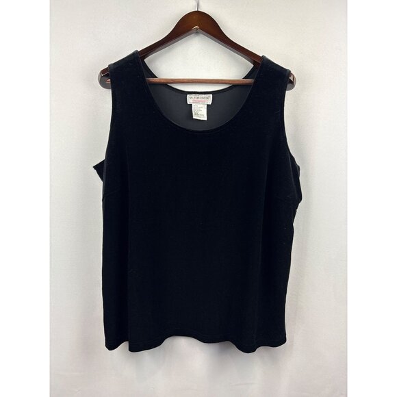 Women’s Victor Costa 1X Black Velvet Sleeveless Blouse - Picture 1 of 4